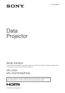 Mode d’emploi Sony VPL-FH31 Projecteur