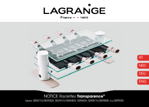 Manual Lagrange 009818 Transparence Raclette Grill