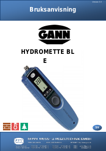 Bruksanvisning GANN Hydromette BL E Fuktmätare