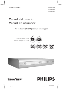 Manual de uso Philips DVDR615 Blu-ray Reproductor DVD