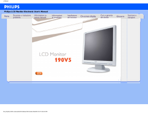 Manuale Philips 190V5FB Monitor LCD