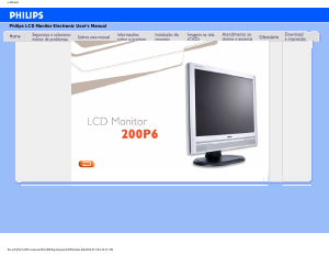 Manual Philips 200P6IS Monitor LCD