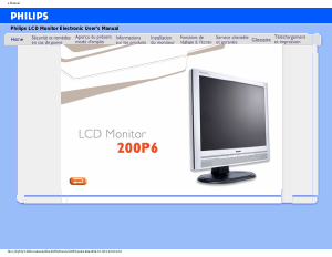 Mode d’emploi Philips 200P6IS Moniteur LCD