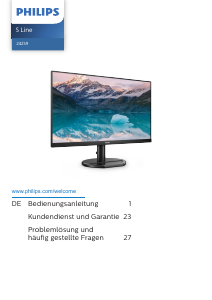 Bedienungsanleitung Philips 242S9JAL S Line LED monitor