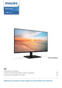 Manual Philips 32E1N1800LA Monitor LED