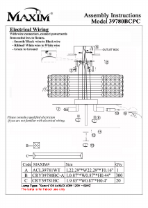 Bruksanvisning Maxim 39780BCPC Manhattan Lampa
