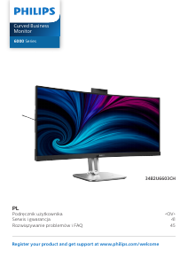 Instrukcja Philips 34B2U6603CH Monitor LED