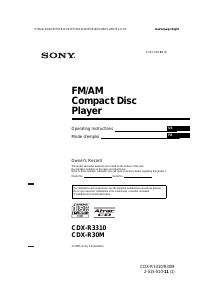 Manual Sony CDX-R3310 Car Radio