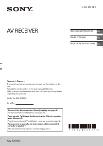 Mode d’emploi Sony XAV-AX7000 Autoradio