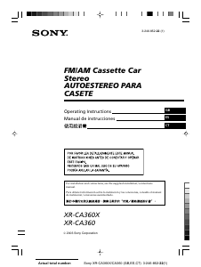 Manual de uso Sony XR-CA360EE Radio para coche