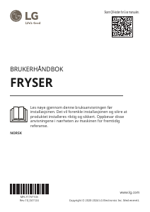 Bruksanvisning LG GFT41MCGSF Fryser