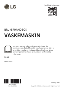 Bruksanvisning LG F4X7511TBB Vaskemaskin