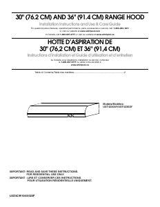 Mode d’emploi Maytag UXT4230AYW Hotte aspirante