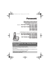 Manual Panasonic KX-TG3821SX Wireless Phone