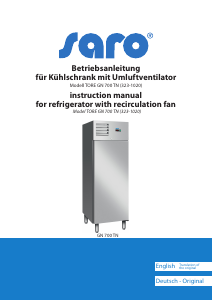 Bedienungsanleitung Saro TORE GN 700 TN Kühlschrank