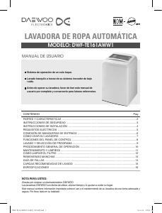 Manual de uso Daewoo DWF-TE161AWW1 Lavadora