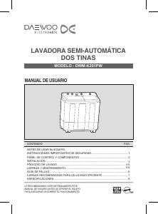 Manual de uso Daewoo DWM-K201PW Lavadora