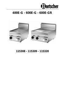 Mode d’emploi Bartscher 600E-GR Table de cuisson