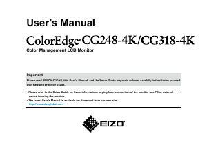 Manual Eizo ColorEdge CG248-4K LCD Monitor