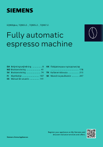 Kullanım kılavuzu Siemens TQ905RZ3 Espresso makinesi