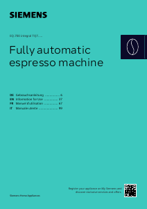 Handleiding Siemens TQ717D03 Espresso-apparaat