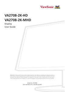 Handleiding ViewSonic VA2708-2K-MHD LCD monitor