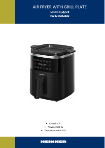 Használati útmutató Heinner HAFG-B5BK2600 Olajsütő