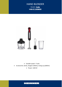 Manual Heinner HHB-DC1200BKRD Blender de mână