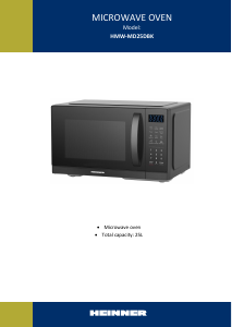 Manual Heinner HMW-MD25DBK Cuptor cu microunde