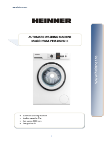 Manual Heinner HWM-VT0510CHD++ Mașină de spălat