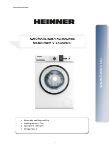 Manual Heinner HWM-VT1710CHD++ Mașină de spălat
