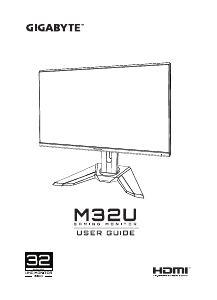 Mode d’emploi Gigabyte M32U Moniteur LED