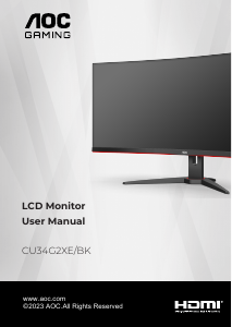 Handleiding AOC CU34G2XE/BK LCD monitor