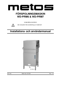 Bruksanvisning Metos WD-PRM6 Diskmaskin
