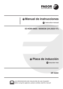 Manual de uso Fagor 3IF-40AC Placa
