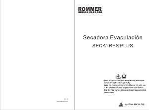 Manual de uso Rommer Secatres Plus Secadora