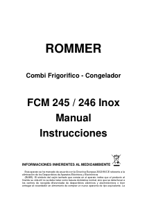 Manual de uso Rommer FCM 246 INOX Frigorífico combinado