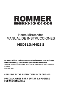 Manual de uso Rommer M823 S Microondas