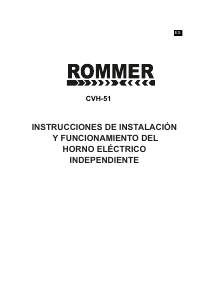 Mode d’emploi Rommer CVH 51 Cuisinière