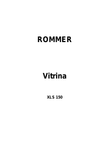 Manual de uso Rommer XLS 150 Refrigerador