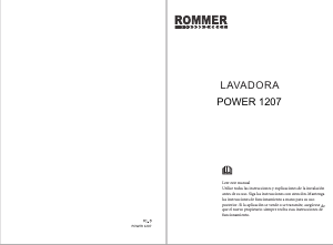 Manual de uso Rommer Power 1207 Lavadora