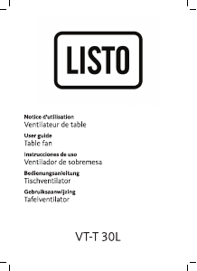 Manual de uso Listo VT-T 30L Ventilador