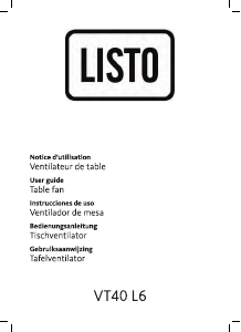 Manual de uso Listo VT40 L6 Ventilador