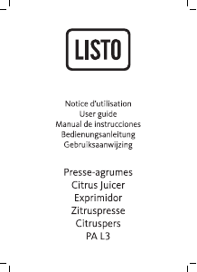 Mode d’emploi Listo PA L3 Presse-agrumes