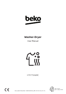 Handleiding BEKO HTE7716WBC Was-droog combinatie