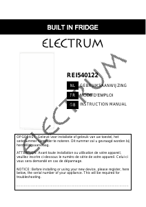 Mode d’emploi Electrum REI540122 Réfrigérateur