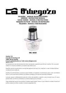 Manual de uso Orbegozo MC 4650 Picador