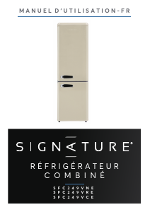 Mode d’emploi Signature SFC249VCE Réfrigérateur combiné