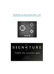 Mode d’emploi Signature STG3VN Table de cuisson