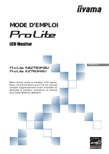 Mode d’emploi iiyama ProLite X2783HSU Moniteur LCD